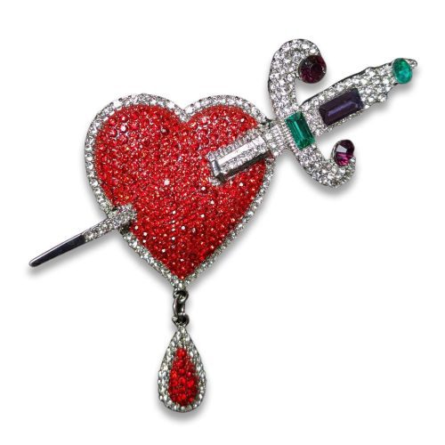 "Jezebel" Heart and Dagger Brooch