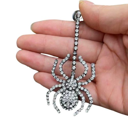 Exaggerated Long Rhinestone Spider Earrings for Woman Party jpg