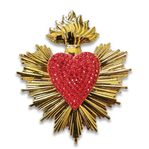 FLAMING HEART BROOCH